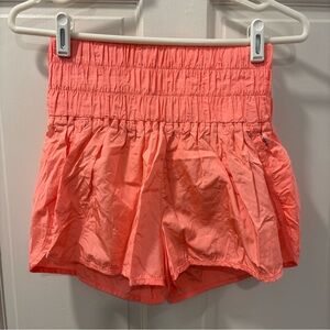 Free People Movement The Way Home High Rise Shorts Size Medium Coral Orange EUC